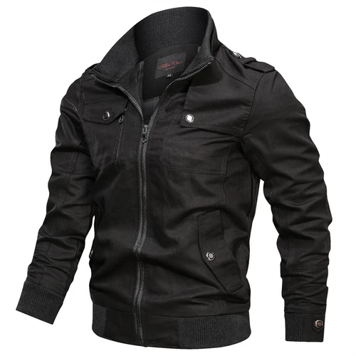 Herren Vintage Bomberjacke Stehkragen Fliegerjacke Pilotenjacke Übergangsjacke~~ - Bild 13 von 17
