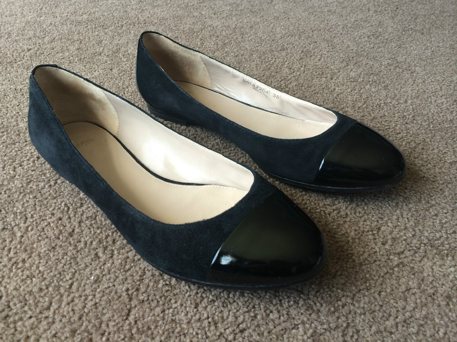 PATENT LEATHER BALLERINA FLATS SHOES Sz 
