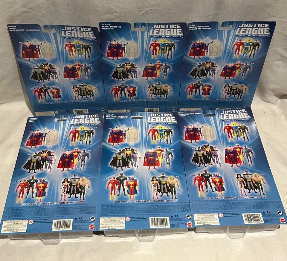 Mattel 2004 JUSTICE LEAGUE UNLIMITED 3-PACK - Full Set of 6 - NEW - MIB - SEALED - Image 2 of 4
