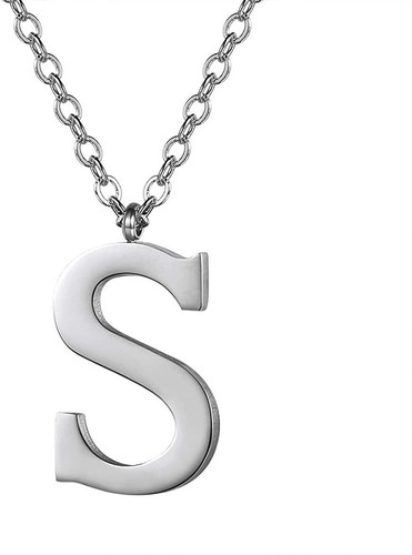 Initial Letter S Necklace Alphabet 