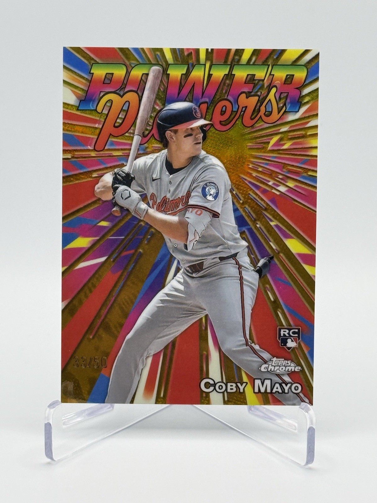 2025 Topps Chrome  COBY MAYO Power Players GOLD Refractor /50 #PP-21 Orioles