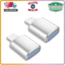 Lightning Male to USB Female Camera Adapter,2 Pack Portable OTG Data Sync...
