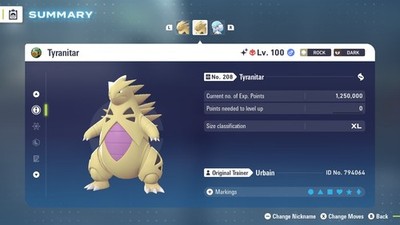 Tyranitar Shiny Alpha 6IVs Battle Ready - Legends ZA