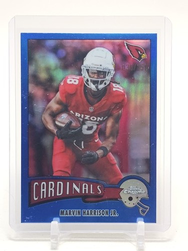 2025 Topps Chrome Marvin Harrison Jr. Blue Refractor (RAW)