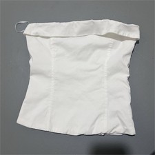 ZARA White Strapless Bustier Top w/ Zipper Closure, Women's Size S