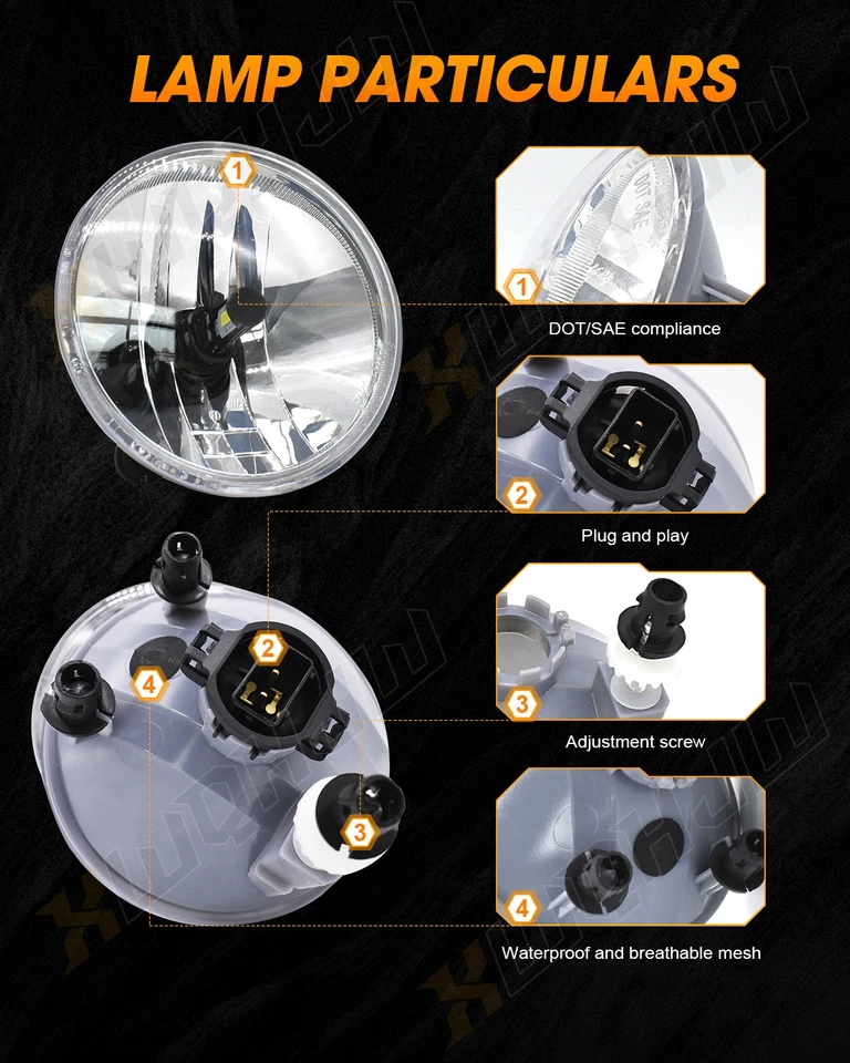 FIT CHEVROLET SILVERADO 3500 2015-2019 LED luzes de neblina lâmpada lente transparente esquerda/R - Imagem 4 de 4