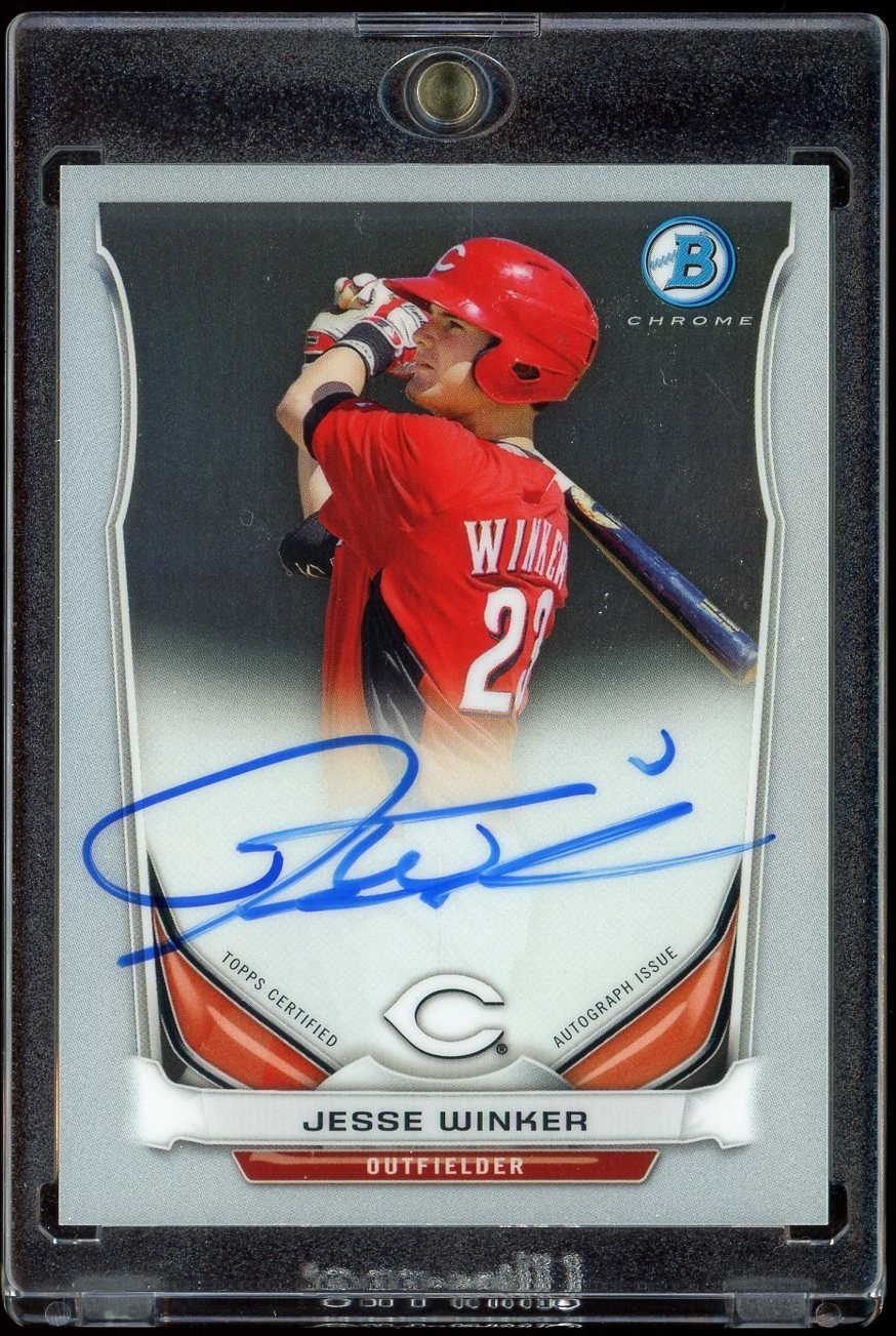 2014 Bowman Chrome Jesse Winker Base Auto Card #BCAP-JW