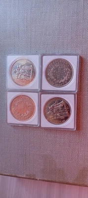 Lot de 4 Pièces de 10 Francs Argent Hercule 1967 (Point sur le E) - Photo 1/2