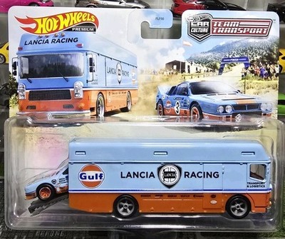 Hot Wheels Premium GULF LANCIA RALLY 037 / Euro Hauler Team Transport #26