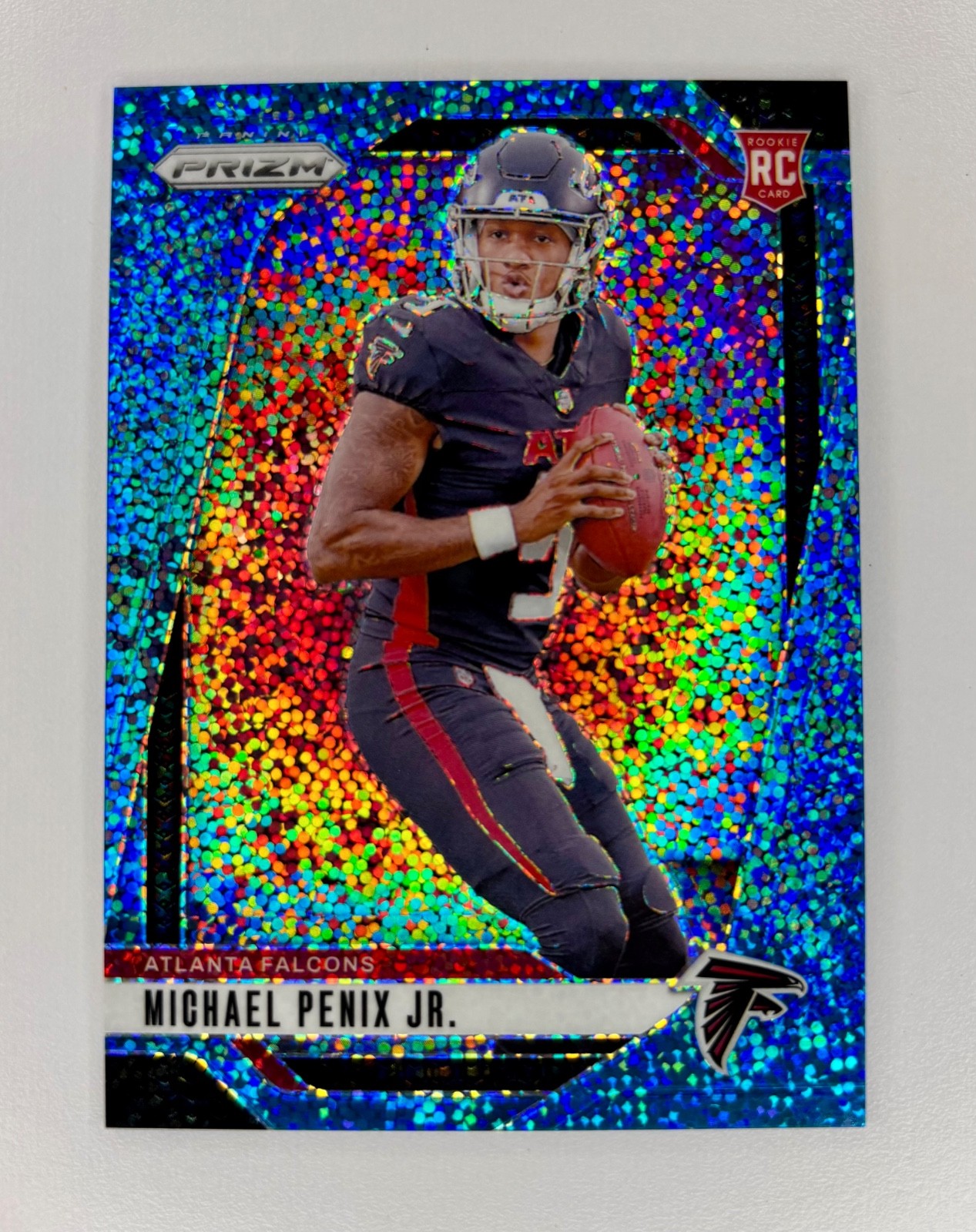 2024 Panini Prizm - Rookies Michael Penix Jr. #378 Prizm Blue Sparkle /96 (RC)