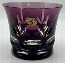 Vintage Ajka Amethyst cut-to-clear Crystal Glass –  Hungary 24% lead Crystal