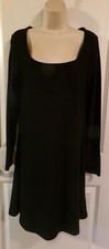OLD NAVY BLACK KNIT FIT & FLARE PULLOVER SWEATER DRESS - LARGE