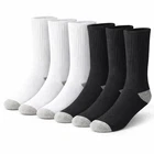6 Pack Men's Cotton Crew Socks Cushioned Breathable Work & Athletic Socks