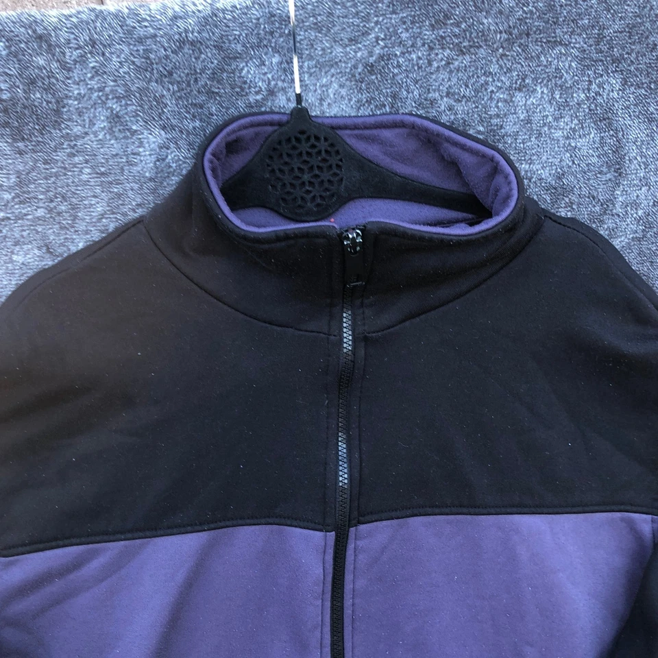 Chaqueta Seventh Avenue para mujer XL dos tonos púrpura negro cremallera completa cuello falso abrigo Foto 3 de 4