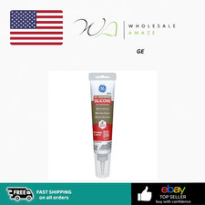 GE Advanced Silicone Caulk for Kitchen  Bathroom, White, 2.8 fl oz Tube, 1 Pack