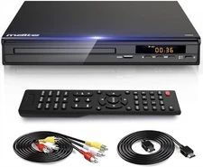 DVD Player, HDMI AV Output, All Region Free CD Players for TV, Black 