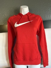 NEW Women s S Nike Varsity Fleece Pullover Hoodie Sweatshirt Red Hand pocket