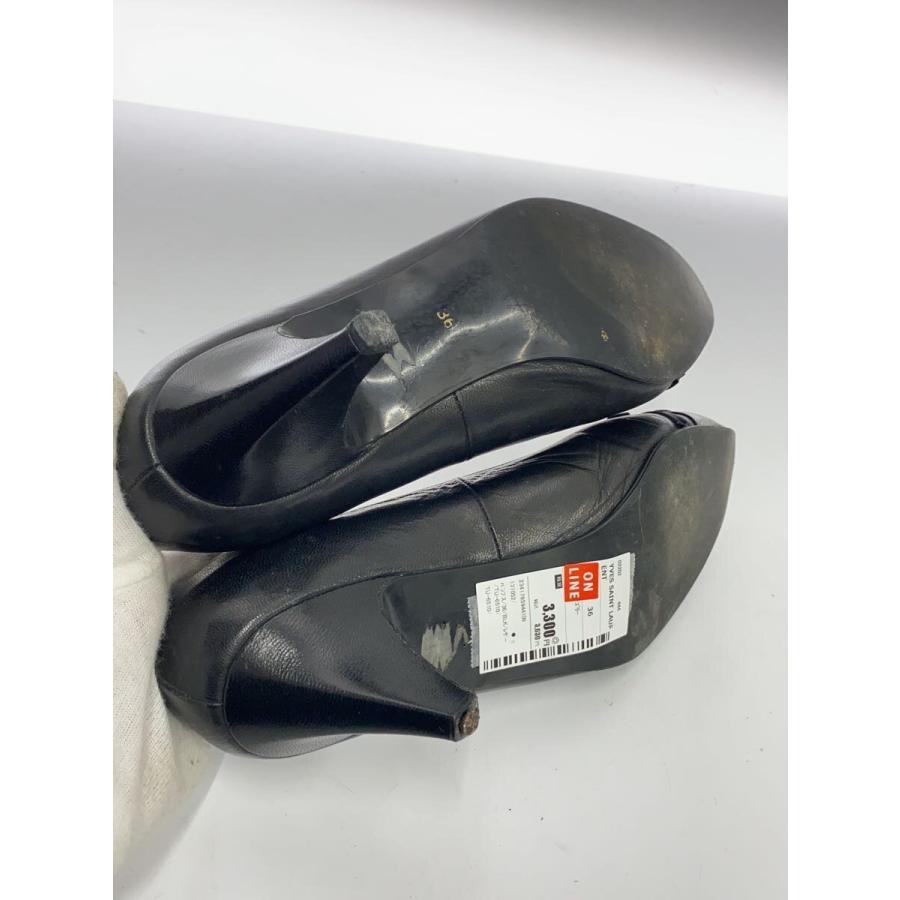 Decolte Yves Saint Laurent YSL tacco EU 36 nero pelle nastro 0101525K autentiche