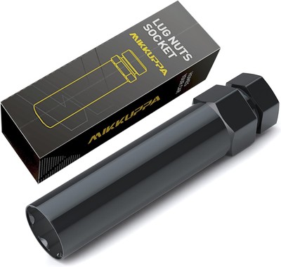 MIKKUPPA 6-Point Spline Lug Nut Socket Key Tool - 17mm Hex, Black