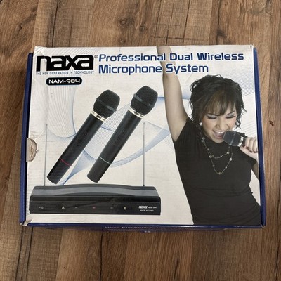 Naxa NAM-984 Dual Handheld Wireless Microphone Starter Kit with Wireless FM
