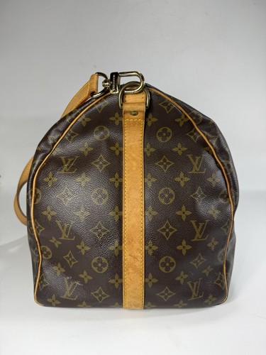 Louis Vuitton Keepall Bandoulière 55 LV Monogram Canvas Brown Duffle Travel Bag - Picture 8 of 24