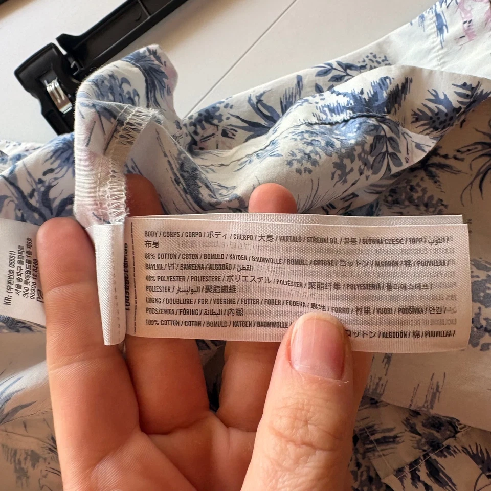 Maxi Vestido Abercrombie Fitch Estampado Floral Azul Blanco Talla M Foto 4 de 4