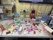 Vintage 1990's Barbie Furniture and Accessories with Food Mart, Kitchen, Closet