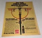 Vintage 1974 Coke Schwinn Bicycle Co Bike Print Ad Advert Art Coca Cola Varsity