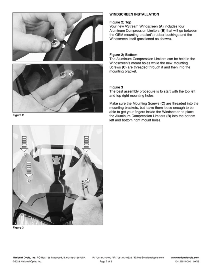 Parabrisas alto transparente VStream National Cycle N20141 para 22-24 KLR650 Foto 3 de 4