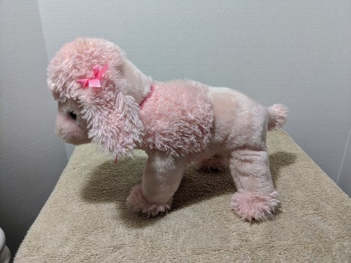 Vintage Ty 2004 Poodle Dog Stuffed Plush Toy Pink with Sparkle Flexs 10"