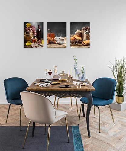 Acocifi Kitchen Canvas Wall Art Coffee and Red Wine Paintings Vintage Farmhou... - Picture 5 of 6