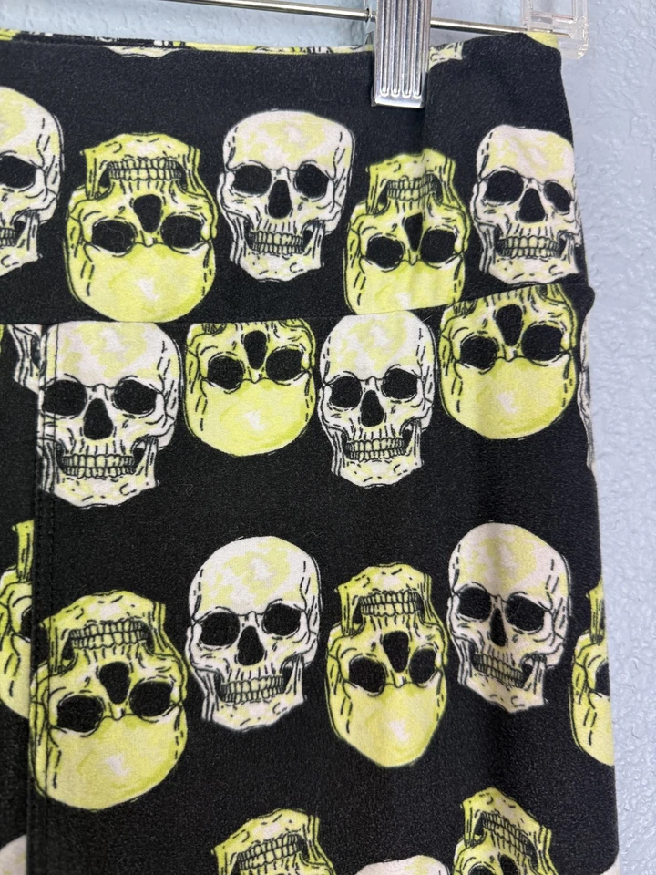 LuLaRoe Leggings Mujer Talla Única Neón Patrón Calavera Halloween Pantalones Elásticos Foto 2 de 4