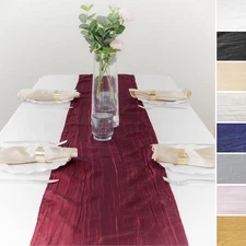12x108-Inch Crinkled Accordion TAFFETA TABLE RUNNER Wedding Party Home Supplies