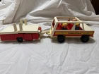 Fisher-Price Little People Camper Trailer & Jeep Vehicle Set w/ Figures Vintage