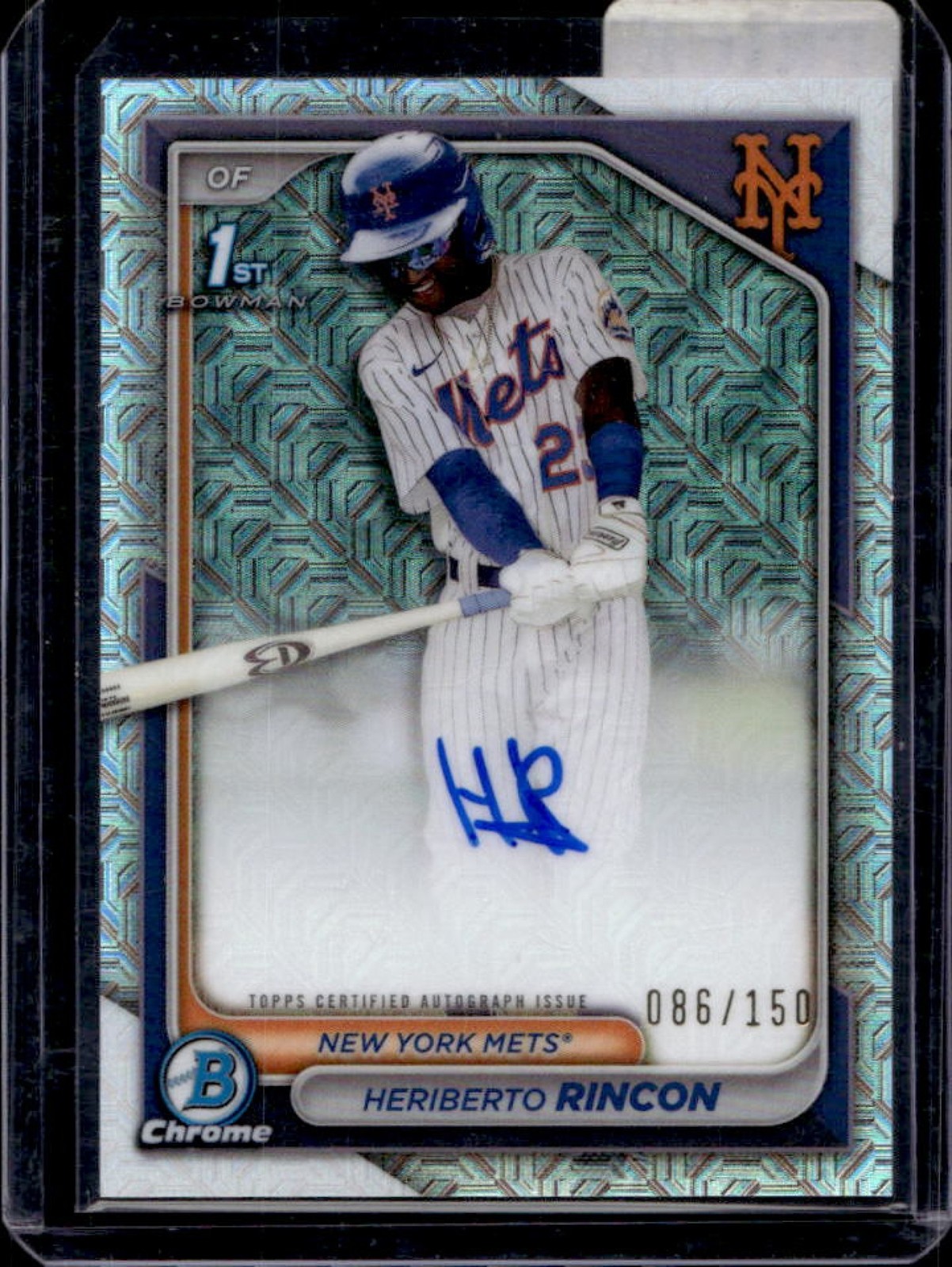 2024 Bowman Chrome Heriberto Rincon Auto HTA Choice Refractor 1st #86/150