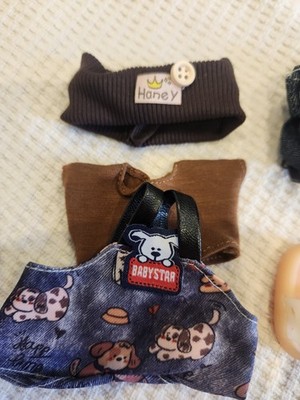 Labubu Outfit Set, Top, Beanie Backpack, Bunny Shoes for Labubu 18cm