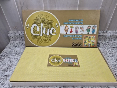 Vintage 1960 Clue Board Game Parker Brothers Detective Game Complete