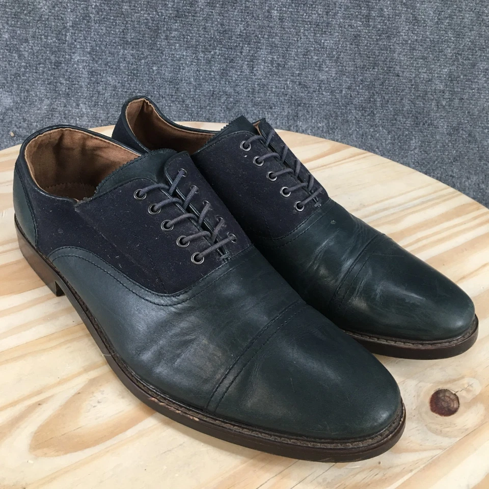 Zapatos Aldo Para Hombres 12 Vestido Con Cordones Puntera Oxford Gris Oscuro Azul Cuero Informal Foto 3 de 4