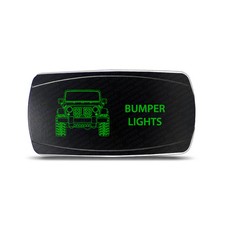 Rocker Switch For Jeep Wrangler Jk Bumper Lights Symbol - Horizontal - Green Led Rocker Switch For Jeep Wrangler Jk Bumper Lights Symbol - Horizontal - Green Led