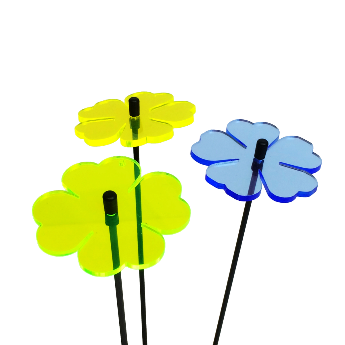 Small Garden Décor Ornaments Set of 3 'Double Blossom' | eBay