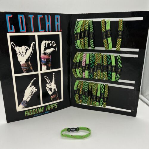 Gotcha Bracelet Adult Unisex Surf Skate Braided Wrap Green / Multi 90s Vintage