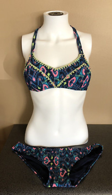 XHILARATION 2 Pc Bikini Swimwear -  Multi-Color  -  Size M
