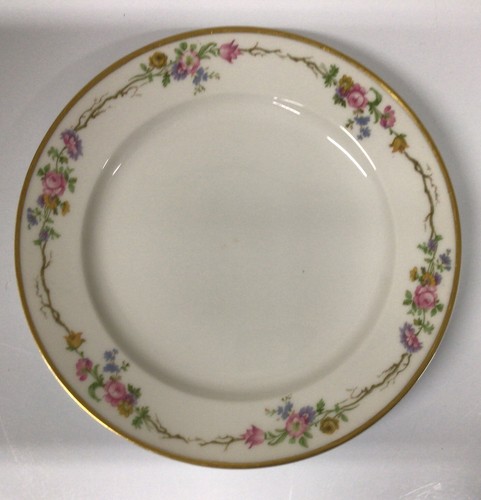 VINTAGE GOA CH FIELD HAVILAND LIMOGES LUNCHEON PLATE, FLOWERS GOLD TRIM~8.50” - 第 1/4 張圖片