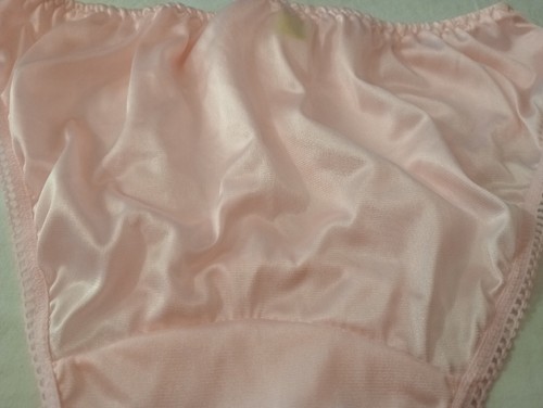 Nylon Bikini Panty S 9, 27-42 Unisex Men Sissy X-dresser Brief Pink W/Lace - Picture 4 of 4