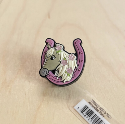 AUTHENTIC CROCS Horseshoe Pony Horse Jibbitz W/ Gemstones Shoe CHARM  CLOGS NWT