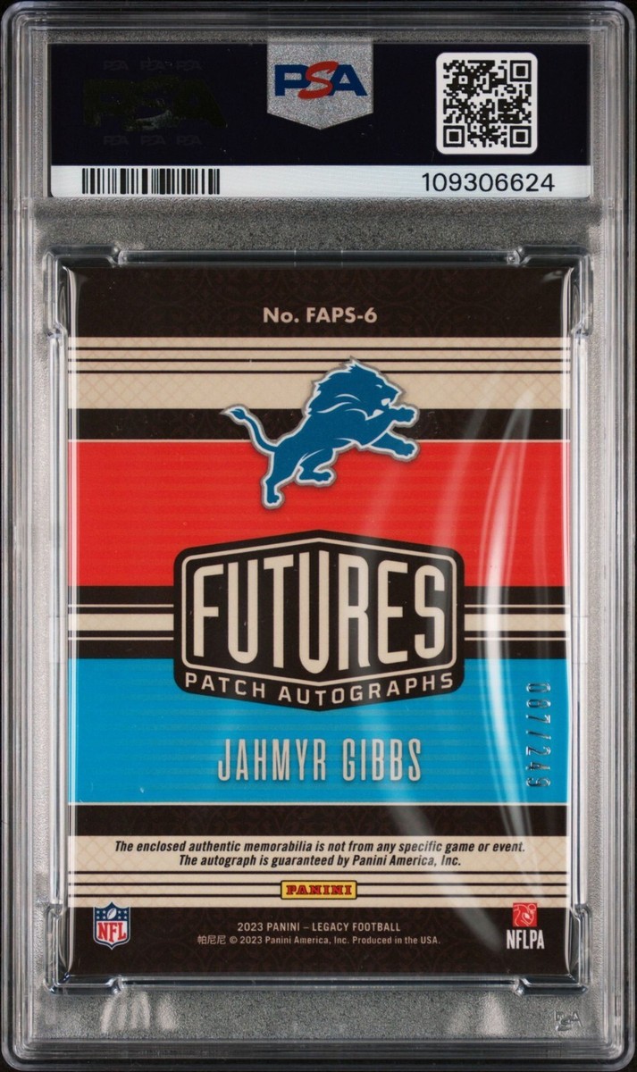 2023 Futures Patch Auto JAHMYR GIBBS Detroit Lions RPA 87/249 Auto