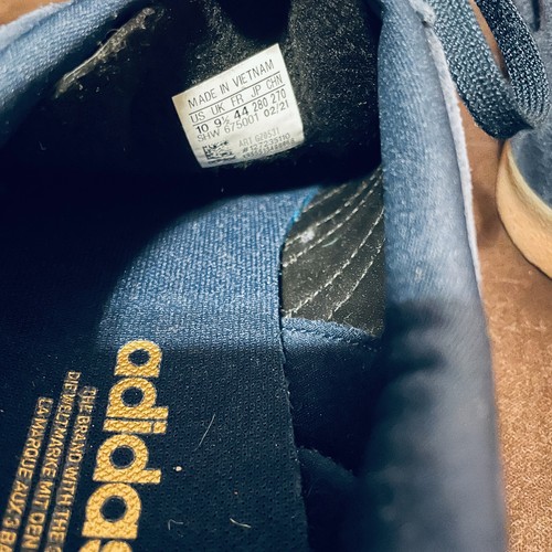 Adidas Gazelle OG scarpe da ginnastica uomo blu scamosciate viola 10 US UK taglia 9,5 44 RARO COLO - Foto 5 di 7