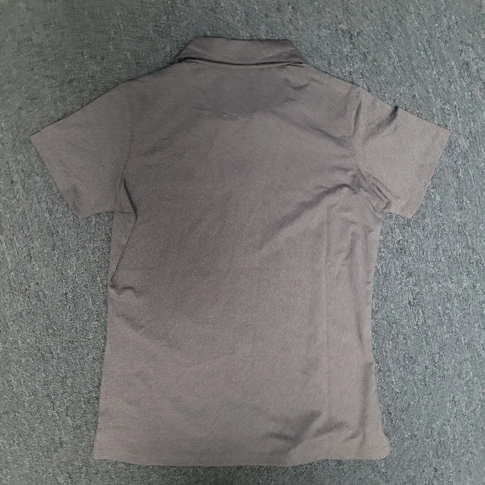 Camisa polo de golf gris con botones con cuello y cuello de playa de guijarros para damas S Foto 3 de 3
