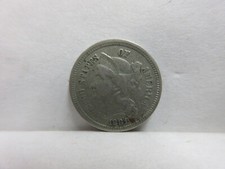1881 United States 3 Cent Nickel US Vintage Type Coin Philadelphia Mint