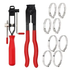 10 Pcs CV Joint Boot Clamp Pliers with CV Boot Clamps Kit,  Ear Type Car Tool